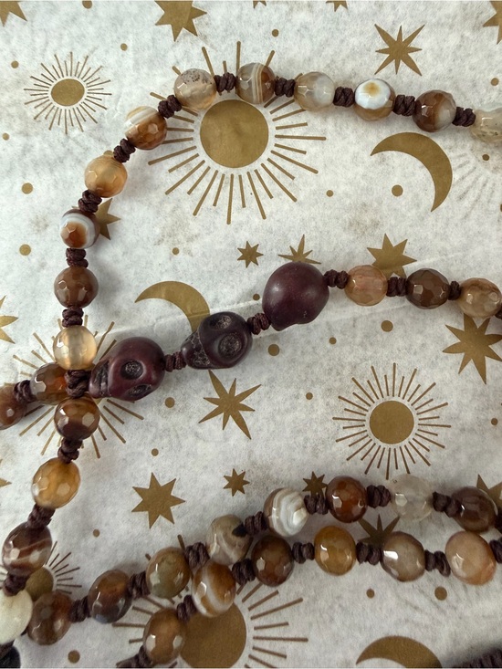 Chan Luu Jewelry - Chan Luu Brown and Cream Agate Bead Necklace